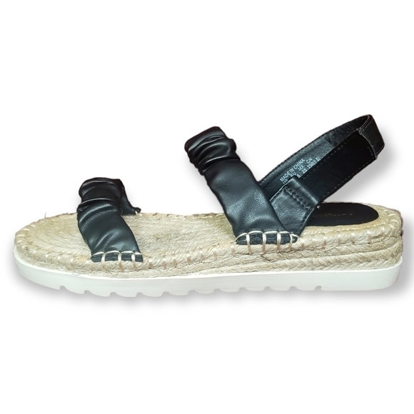 American Eagle Espadrilles Platform Ankle Strap Open Toe Sandals Black Size 8 - Picture 6 of 7